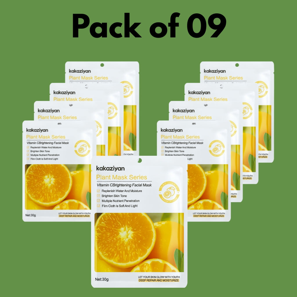 Vitamin C Brightening Facial Mask - 30ml (Pack of 9)