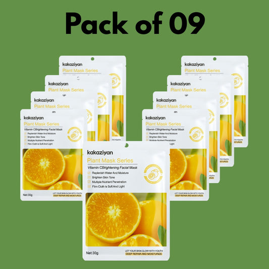 Vitamin C Brightening Facial Mask - 30ml (Pack of 9)