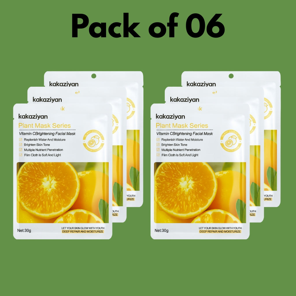Vitamin C Brightening Facial Mask - 30ml (Pack of 6)